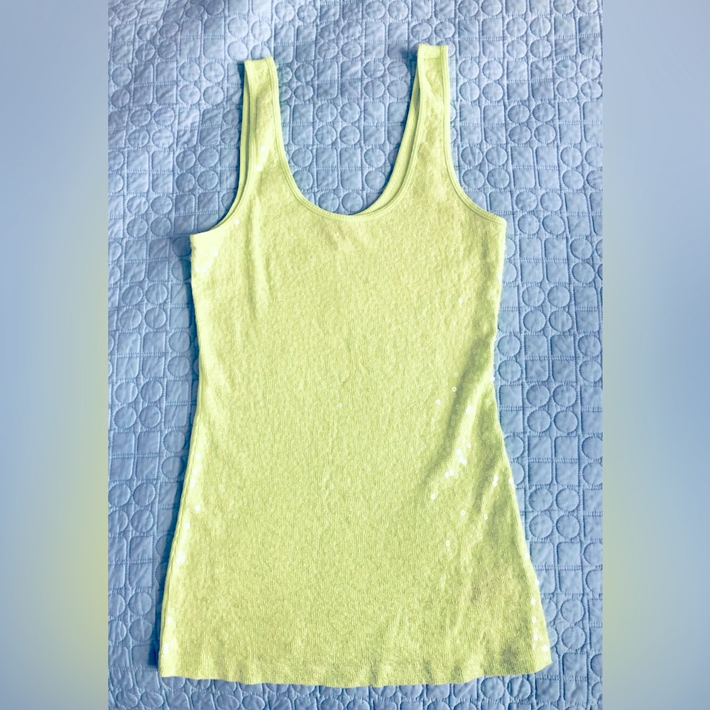 Woman’s Lime-green sequined tank top